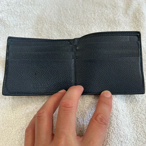 Prada Saffiano Black Leather Wallet Billfold - Picture 7 of 10